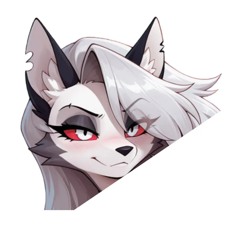 Gigantess Wolf Girl Anime Sticker Waterproof Vinyl Decal Giant Female Monster Character Laptop Water Bottle Car Window Journal Scrapbook Cute Gift