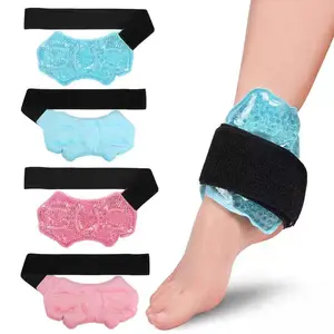 Ankle Ice Packs, Reusable Gel Cold Pack with Adjustable Brace, Hot Cold Therapy Wrap for Sprained Ankle Knee Wrist Injury