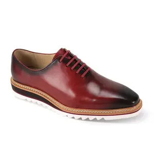 Giovanni Ruben Men’s Leather Oxford Shoe – Wine