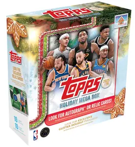 Topps Holiday Mega Box Basketball 2025-26 Festive Collection with Autograph & Relic Cards for Collectors and Fans Mega Box Basketball Cards