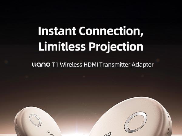 llano T1 Wireless HDMI Transmitter Adapter, Wireless Transmitter, Streaming Media Video/Audio/File HDMI Wireless Extender from Laptop, PC, Smartphone to HDTV Projector Monitor llano T1 Wireless HDMI Transmitter Adapter, Wireless Transmitter, Streaming Media Video/Audio/File HDMI Wireless Extender from Laptop, PC, Smartphone to HDTV Projector Monitor
