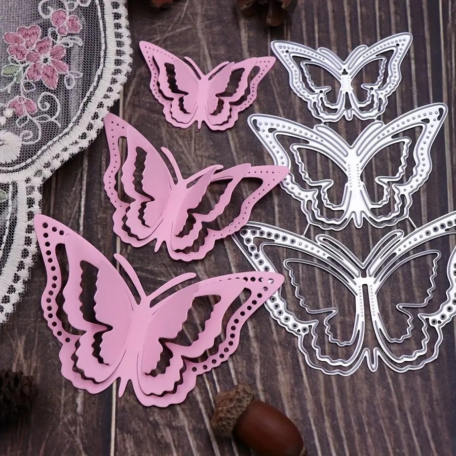 3D Butterfly Metal Cutting Mold, Durable Handmade Tool for Card Making, Cute Scrapbooking, Diary Decoration, DIY Craft, Beautiful Patterns, Die Cuts