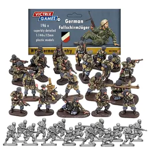 Wargames Delivered 12mm Victrix German Fallschirmjaeger Miniatures for Tabletop Game - Includes MG42, Panzerschreck, Mortar, and HQ Figure