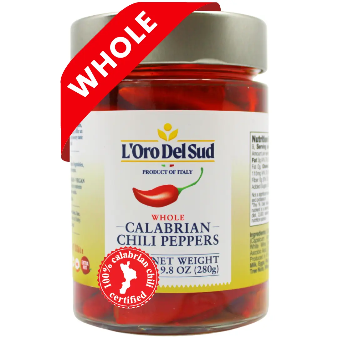 L'Oro Del Sud, Whole Calabrian Chili Peppers, 9 oz (255 g)