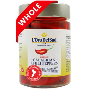 L'Oro Del Sud, Whole Calabrian Chili Peppers, 9 oz (255 g)