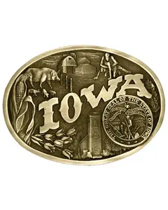 Montana Silversmiths Unisex Iowa State Heritage Attitude Belt Buckle - 60811Iac