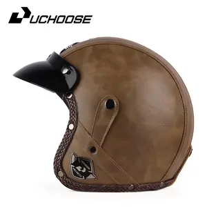 DOT Approved 3/4 Motorcycle Helmet Vintage Open Face Lightweight Scooter Cruiser Bike Gear Adjustable Fit Enhanced Ventilation Performance