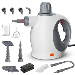 Multi-Surface Handheld Pressurized Steam Cleaner with 13 count Accessory Portable Steamer for Cleaning, Multipurpose Steam Cleaner for //Bathroom//Upholstery/Floor/Grout and  (White)