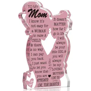 Mom Gifts from Daughter Christmas Gift for Mom, Mom Birthday Ideas Gift Cool Mother's Day Gifts from Daughter Best Mom Ever Gifts New Mom Single Mom Christmas 2024 Acrylic Plaque Sign 5x3in