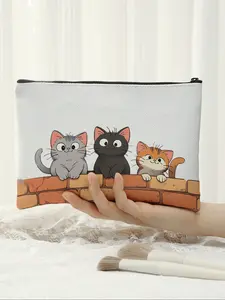 Cat Snack Bag for Travel, Cosmetic Organizer, Emergency Snacks Storage, Ideal Gift for Friends & Sisters, Fashionable Travel Pouch