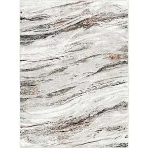 Glain Gray & Brown Marble Area Rug - Clearance