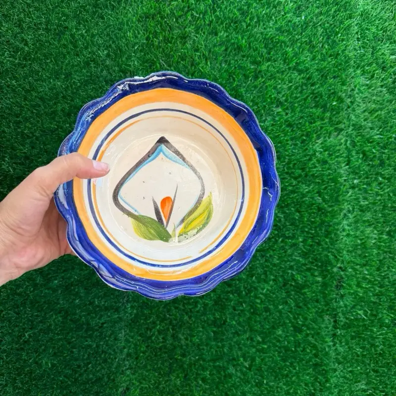 Pozolero Plate of Deep Alcatraz Cobalto 1 Flor  7.5 In.
