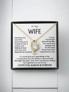 Unique Heart Necklace Gift for Loved Ones, Mother's Day Blessing Card Included, Perfect Holiday Birthday Anniversary Present