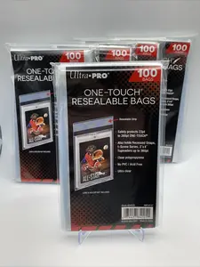 Ultra Pro One-Touch Resealable Bags 5 Packs of 100, 500 Total Bags Card Sleeves Trade Card Box