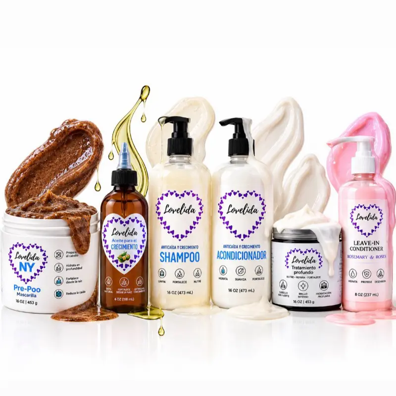 Lovelida 6-Step Hair Care System - Complete Set with Shampoo, Acondicionador, Leave-In Conditioner, and More