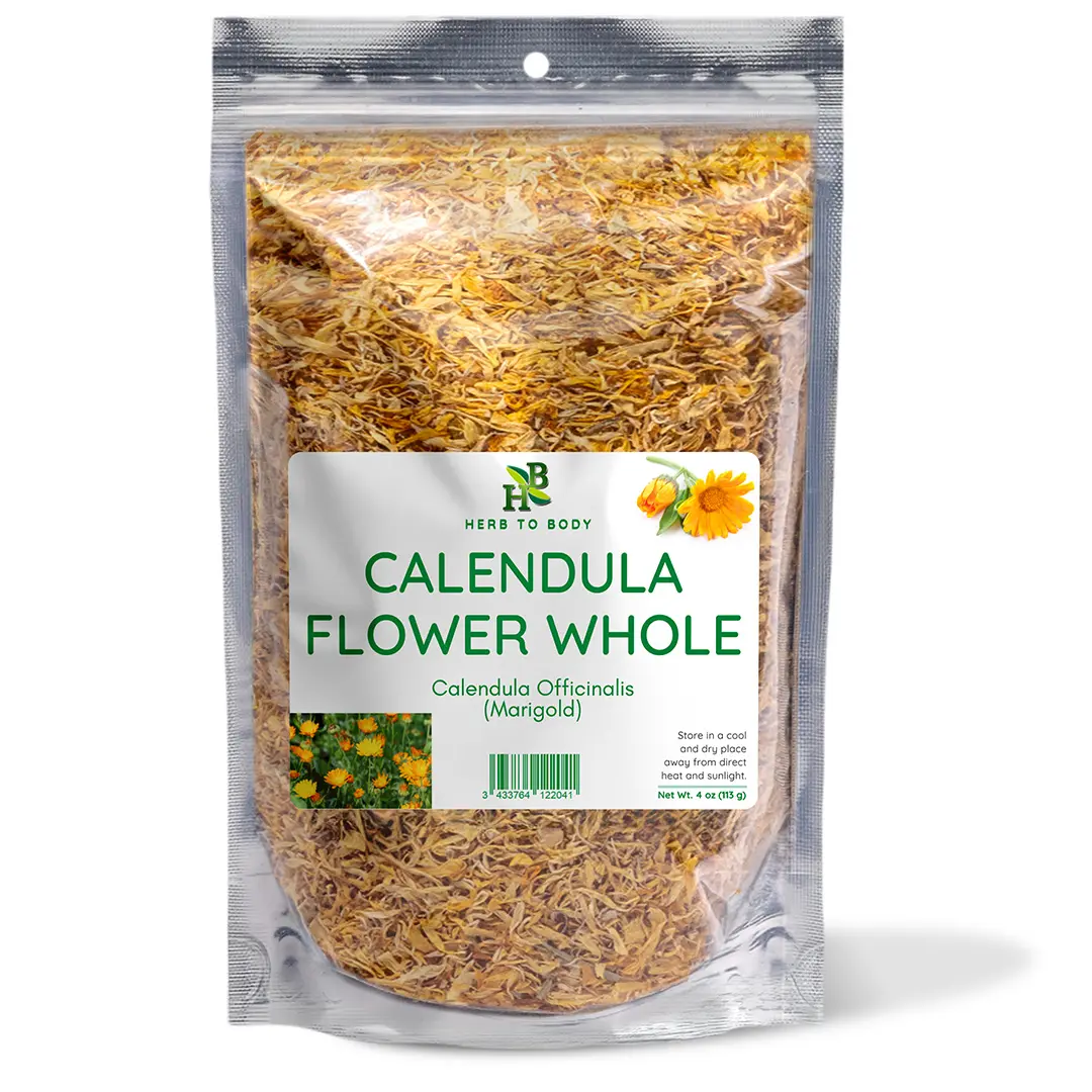 Herb To Body Calendula Flower Whole 4oz - Calendula Officinalis Marigold All Seasons Origin Egypt
