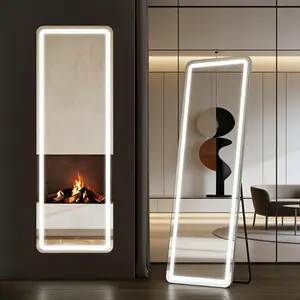 Floor Mirror Stand Mirror Full Length With LED Lights, Floor Mirror Dimming & 3 Color Lighting,Three Sizes Are Available(16*60inch;21*64inch;26*71inch),Clearer And Brighter.Smart LED Lighting#tiktokshopstockup  #mothersdaygift