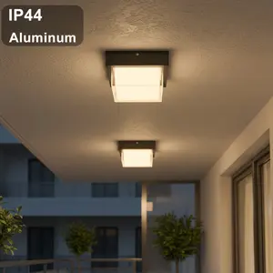 Modern Outdoor Ceiling Light, Large Aluminum Square LED Porch Lamp, 3000k/6000k, Suitable for Outdoor Corridor Balcony