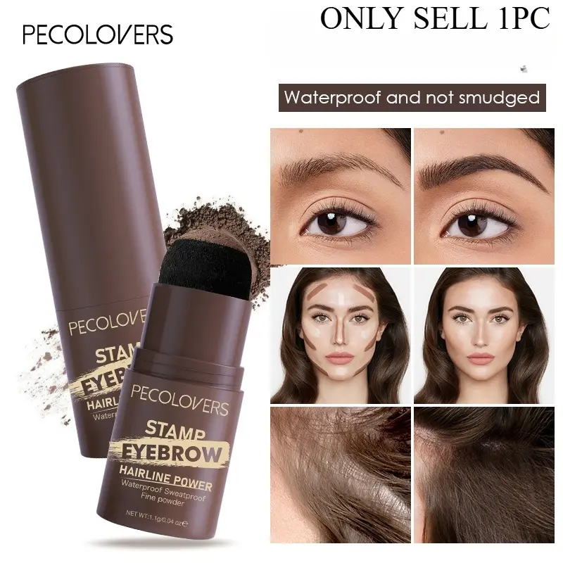 1PCSpring, Summer, Hairline Powder, Hairline Shaping Powder, with Puff, Hair Toner, Summer Atmosphere, Spring Vibes, Fresh, Lightness, Strong Coverage, Light Texture, Foundation