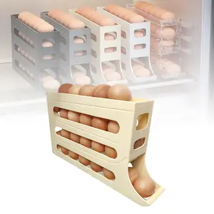 Egg Holder for Fridge, Eggs Dispenser Auto Rolling Egg Tray Storage 30 Egg Container Space-Saving Egg Roller for Refrigerator Kichen Cabinet