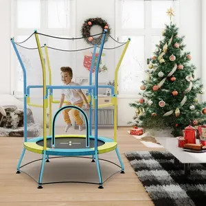 Costzon 48” Trampoline, ASTM Approved Kids Trampoline with 59” Extra High Enclosure Net, Seamless Jumping Mat & 2-Level Handle, Indoor/Outdoor COSTST