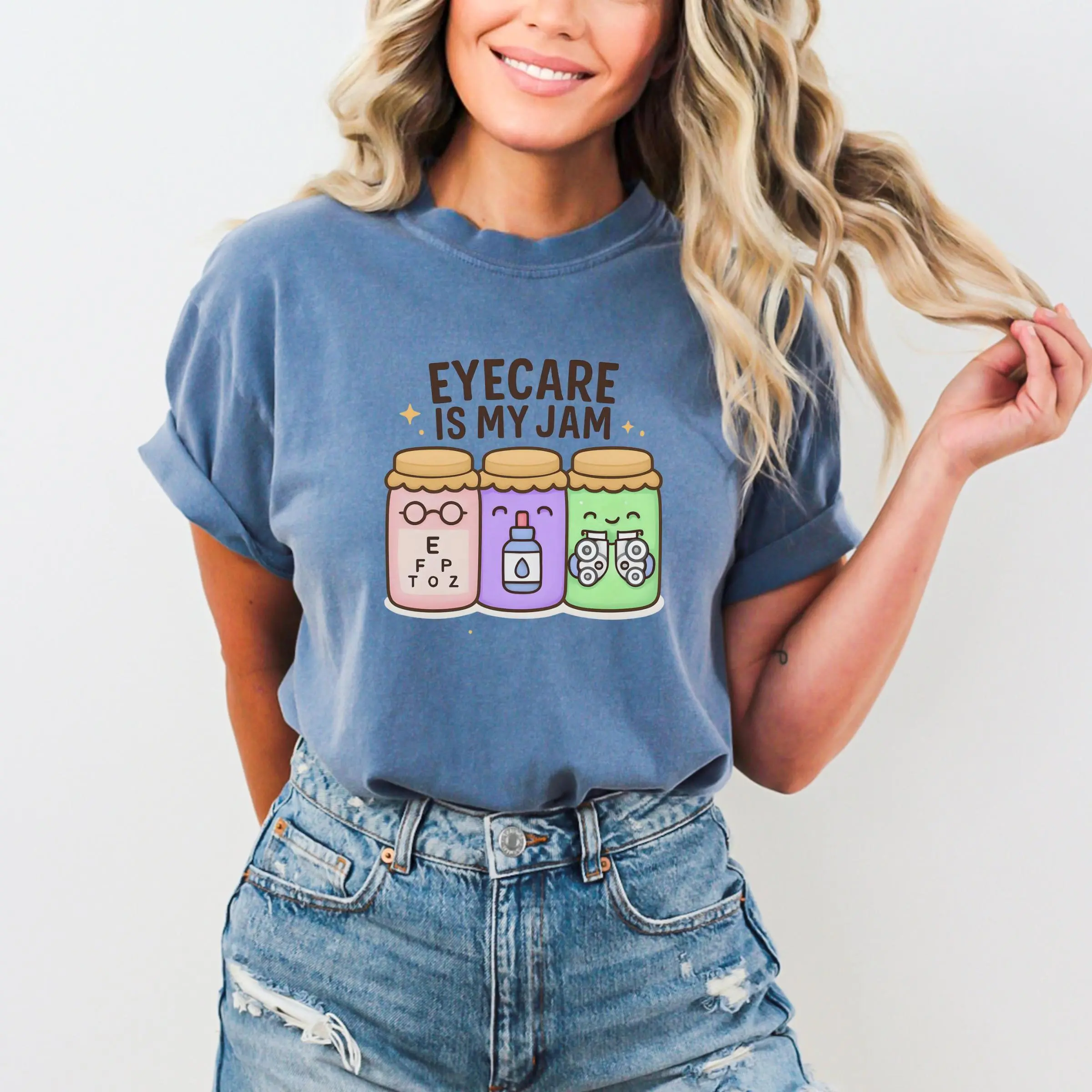 Optometry Gift Idea - Humorous Eyecare Shirt with Jam Jar Graphic for Eye Techs and Opticians - optometry student, ophthalmic tech funny tee
