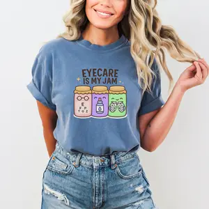 Optometry Gift Idea - Humorous Eyecare Shirt with Jam Jar Graphic for Eye Techs and Opticians - optometry student, ophthalmic tech funny tee