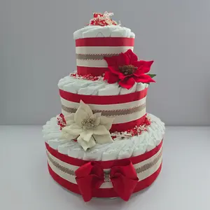Sweet Holiday Wishes Baby Shower Diaper Cake