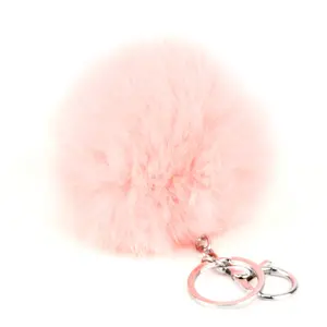 Cute Rabbit Fur Ball Pompom Keychain Cityelf Car Ring, Handbag Tote Bag Pendant Purse Charm