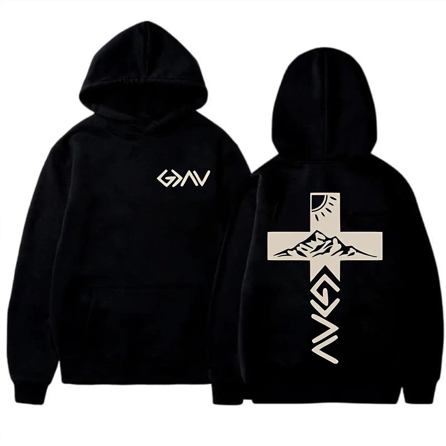 hooded sweatshirt-BLACK