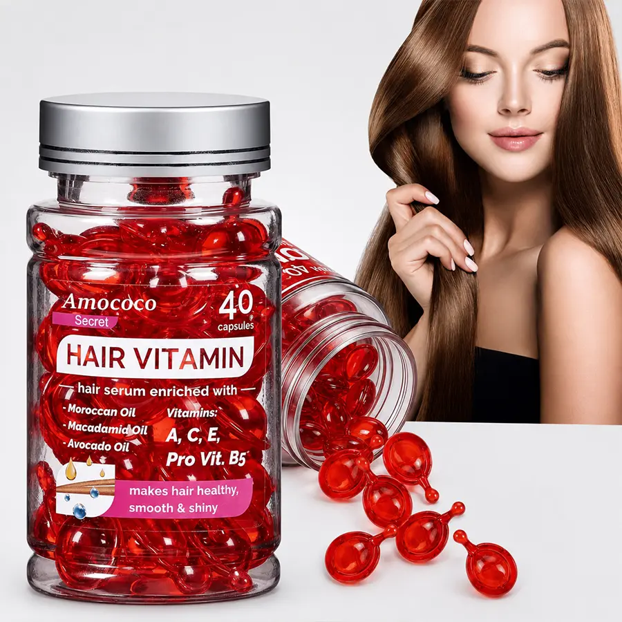 Leave-In Hair Essence Capsules – Infused with argan oil and multiple plant-based nourishing ingredients, this lightweight, non-greasy formula leaves hair smooth, shiny, and hydrated. Suitable for all genders.