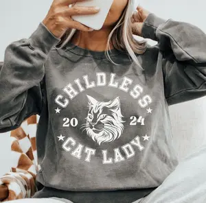 Childless Cat Lady Sweatshirt ,Kamala Harris 2024 Shirt Madam President Democrat Shirt 2024 Childless Cat Ladies, Cat Mom Gift