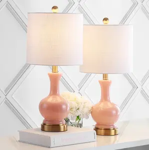 JONATHAN Y Cox Glass/Metal LED Table Lamp , for bedroom, living room, foyer, hallways, dining room, dorms