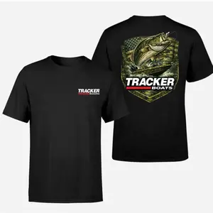 [New Arrival] Tracker Fishing Graphic T-Shirt – AFCO US Flag Camo Tee, Unisex Soft Cotton Blend, Outdoor Performance Shirt