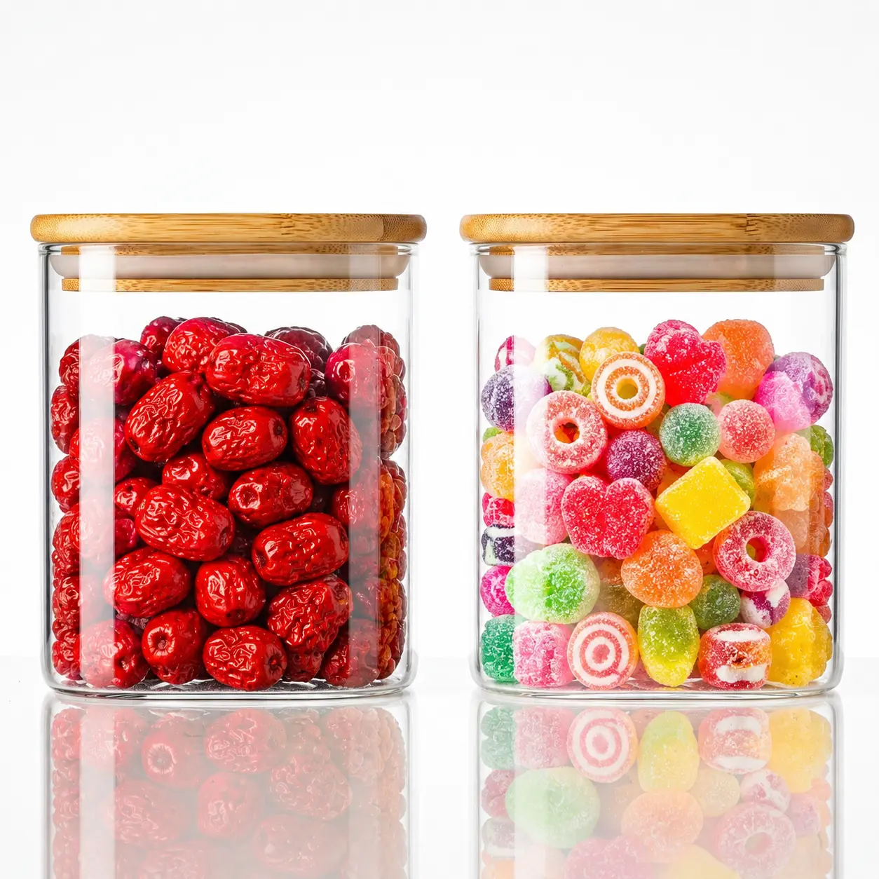 2 Pack 27oz/800ml Square Glass Storage Containers with Bamboo Airtight Lids, High Borosilicate Glass Canisters for Pantry Organization, Kitchen Countertop, Coffee, Cereal, Snacks, Sugar, Flour, Baking Supplies, Dry Food Storage,Modern Home Essentials&Gift