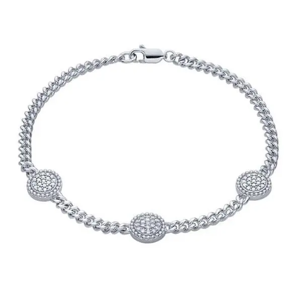 Sterling Silver Diamond Curb Chain Bracelet