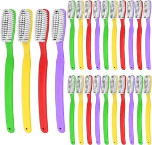Hard & Firm Toothbrush Stiff Bristle Brush for Smokers Oral Care Teeth Whitening Cleaning for Adult Travel Pack of 24
