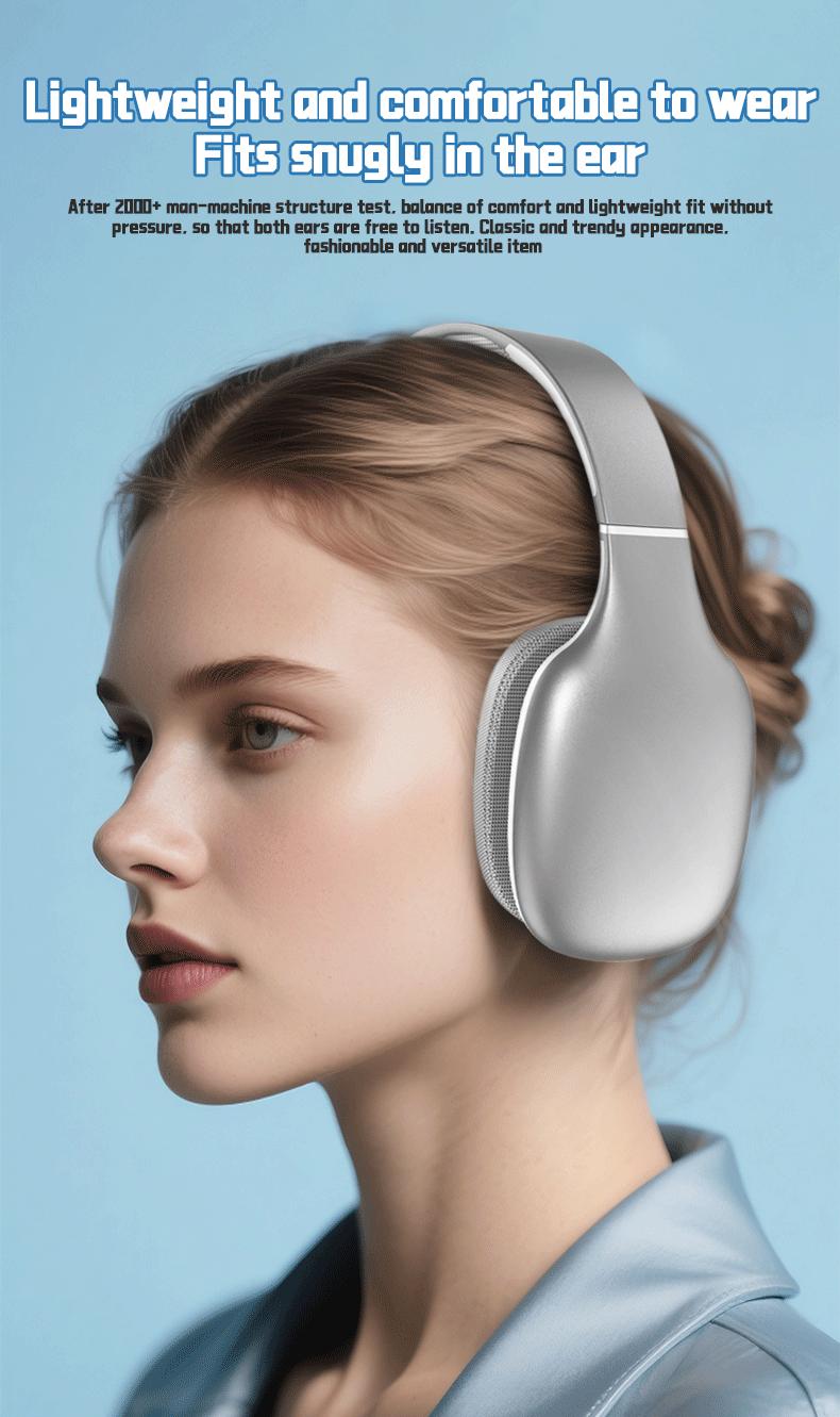 2025 New Model Over-Ear Wireless Bluetooth Headphones: Lightweight, Foldable, Comfortable Fit, Perfect Christmas Gift for Teenagers and Students