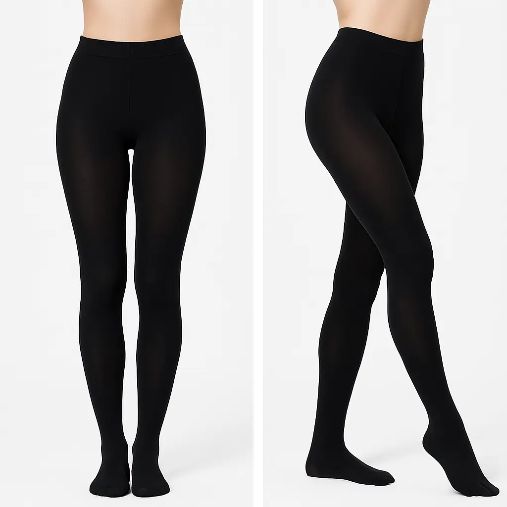 Citystl Women's Plus-Size High-Waist Tights (2 Pairs, 80D Opaque Black/Nude) - Tummy Compression Control Top, Soft Stretchy Microfiber, Reinforced Toes, Basic Minimalist Casual Womenswear, Plussize