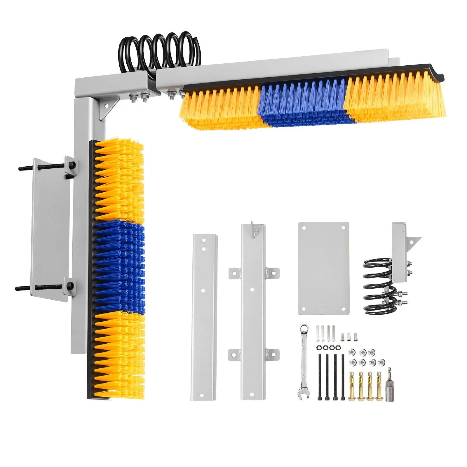 2 Way Livestock Scratching Brush, Dual Sided Goat Scratcher Brush with Mounting Bracket, 16.9" x 3.9" Cow Scratcher for Back Itch Relief, Massage Grooming Scratch Tool for Horse Cattle Sheep Pig