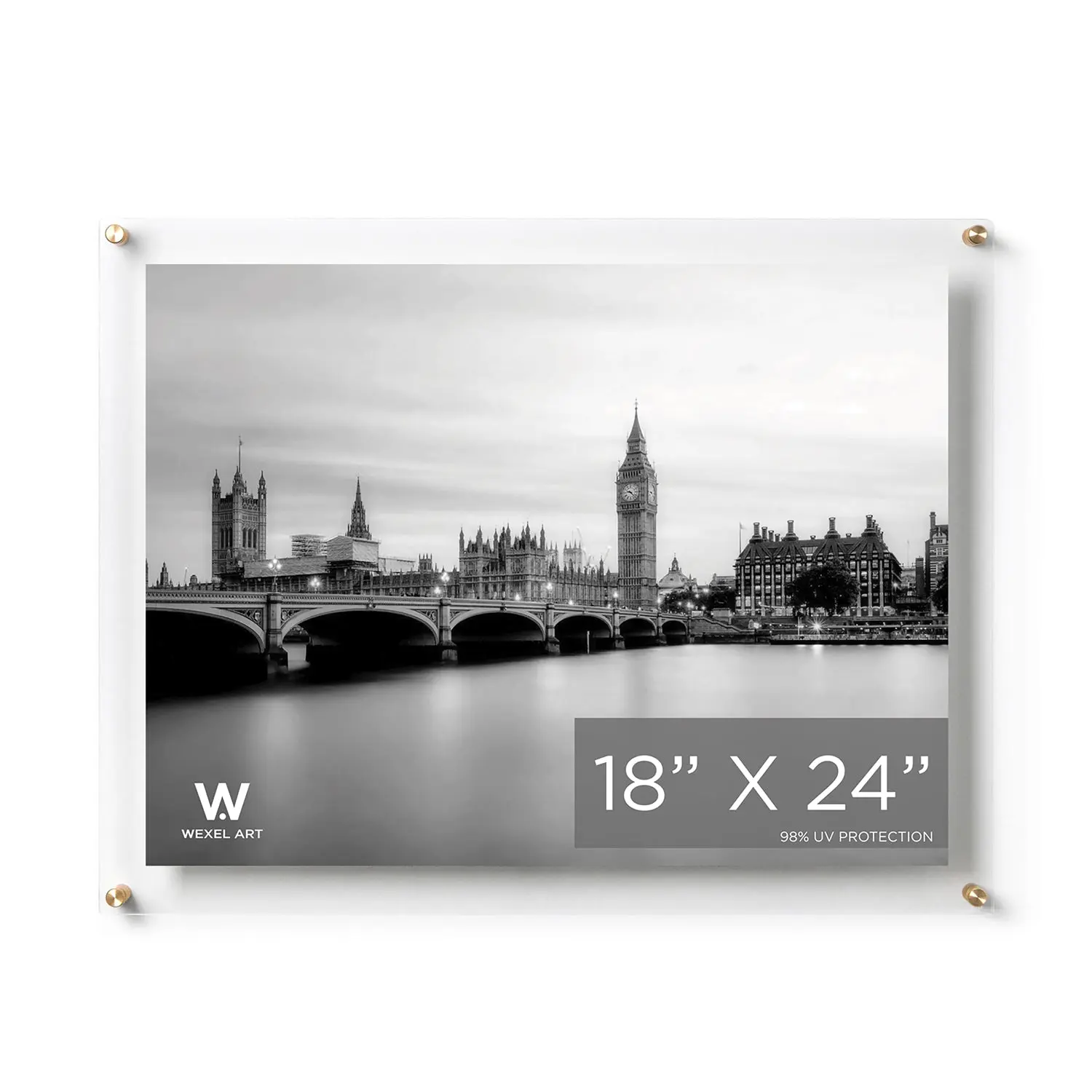 18x24" Modern UV-Grade Acrylic Floating Wall Frame