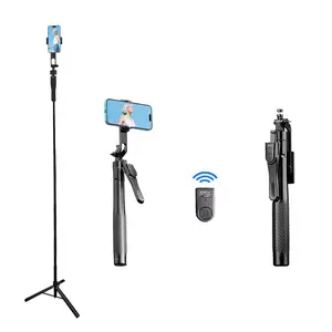 Mobile Tripod Selfie Stick Extensible Portable Wireless Remote Control Photography Dual-Function Design Solo Photo Capture Tripod Standing Photo