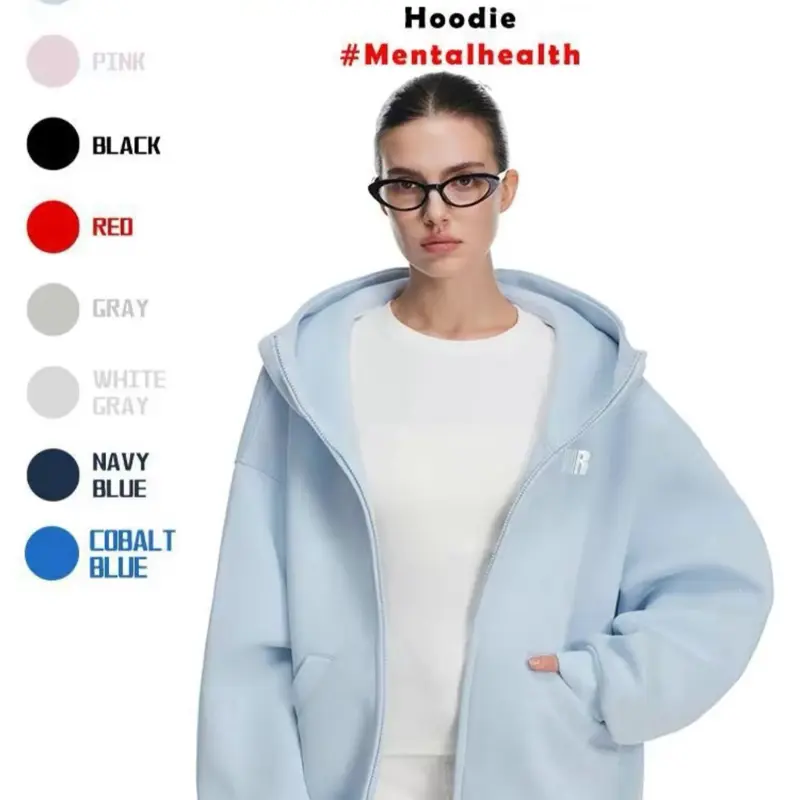 Big Hood Eases Social Anxiety Hoodie Best Gift Mentalhealth Cobalt Blue Sweatshirts