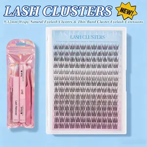 Eyelash Kit 9-12mm 168 Pcs Diy Lash Extension Natural Cluster Lashes Kit lashclusters Wispy Lashes Lash Clusters Natural Curly Lashes Natural Lash Diy at Home