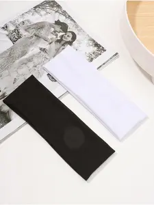 2pcs Fashion Sporty Elastic Hair Bands, Simple Plain Soft Comfortable Hair Bands for Men and Women, Casual Outdoor Sports Hair Bands, Running Headband