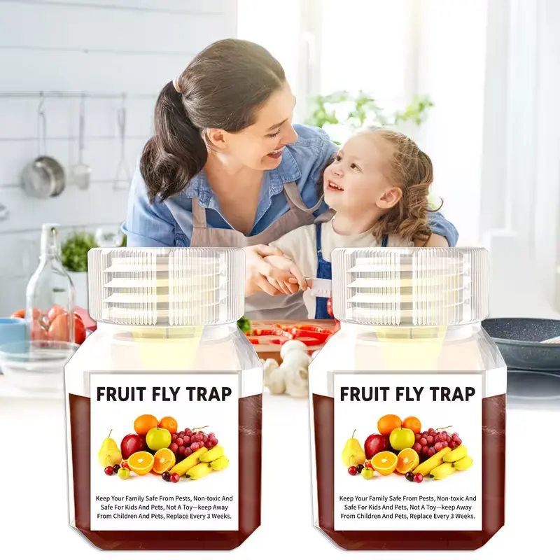 2026 New Model Indoor Fruit Fly Traps (2-Pack) — Effectively Eliminates Indoor Flying Insects & Drain Flies | High-Performance Traps Designed Specifically for Home & Kitchen Environments | Safe and Harmless to Children & Pets