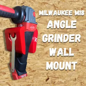 Angle Grinder Wall Mount Hanger with Wrench Storage - Compatible with M18 Angle Grinder