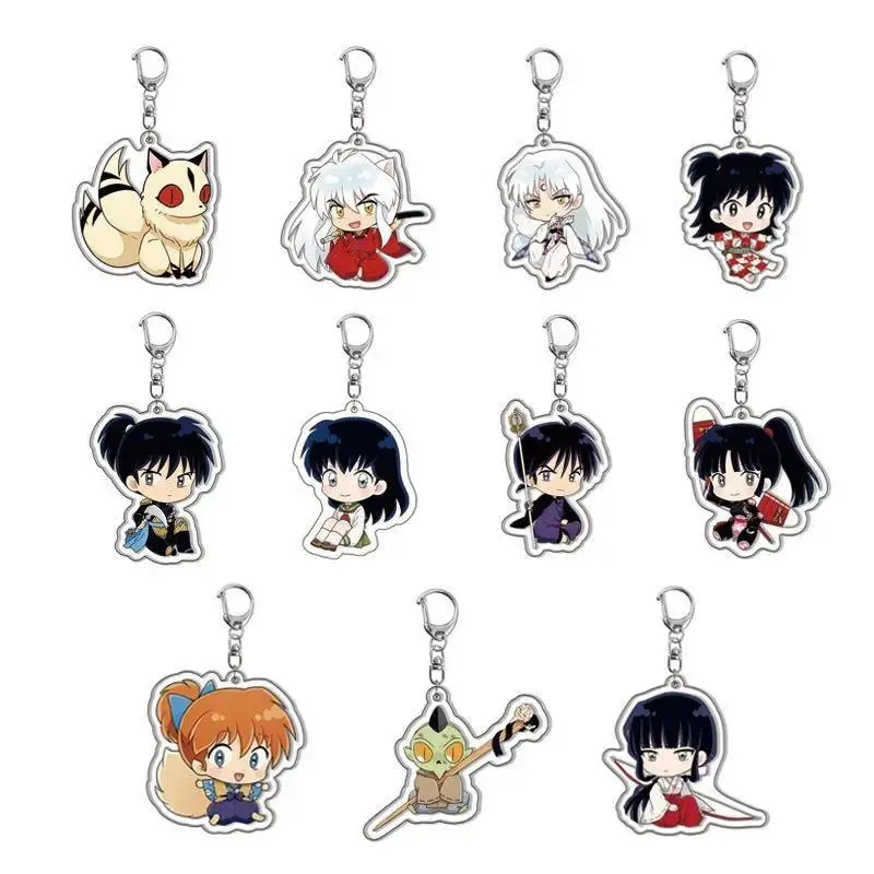 Inuyasha Anime Acrylic Keychain Set with Kagome, Sango Characters - Cosplay Accessories, Role Play Clip, No Extra Parts for Classic Novelty Toy Collectors