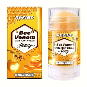 ROZINO Bee Venom Joint Care Stick - 1.4oz Portable Pain Relief for Knees, Elbows & Hands - Infused with Aloe Vera & Jojoba Oil - Moisturizing Arthritis Cream with Cooling Mint & Lavender - Fast-Absorbing Roll-On Formula - On-The-Go Muscle Support