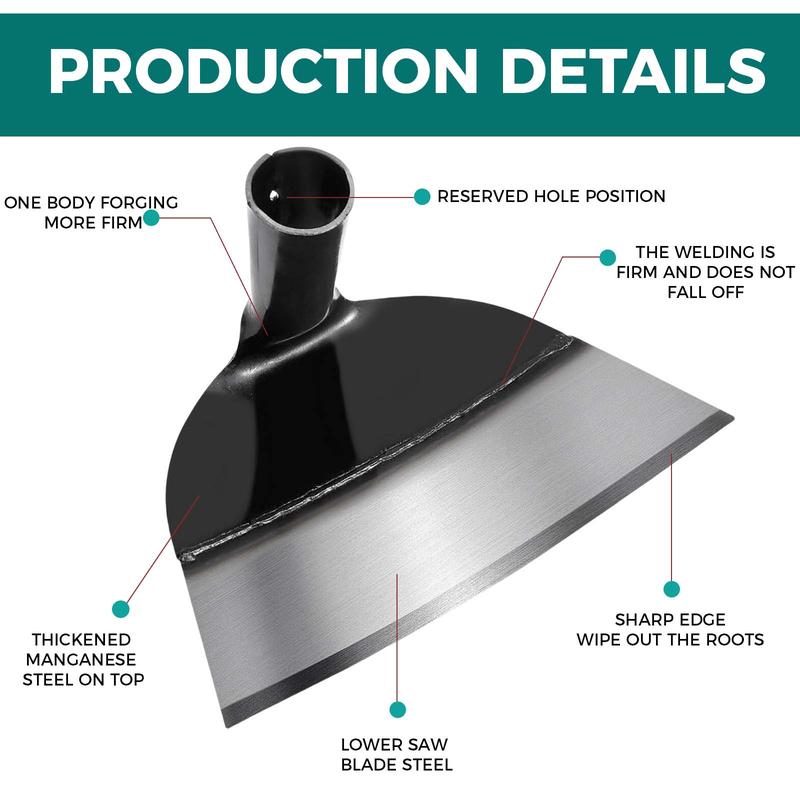 Vaseeka rake Heavy-Duty Carbon Steel Garden Hoe for Weeding & Turf Removal Durable Handheld Tool Metal Construction Ideal for Gardening